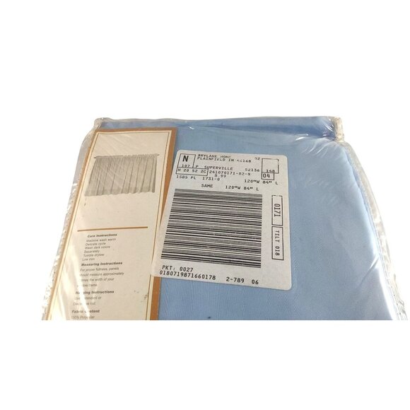 (2) Brylane Home 120"Wx84"L Blue Ice Polyester Rod Pocket Panels New In Package - Picture 8 of 8